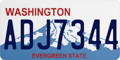 WA license plate ADJ7344