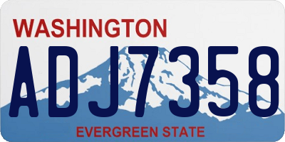 WA license plate ADJ7358