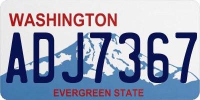WA license plate ADJ7367