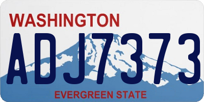 WA license plate ADJ7373