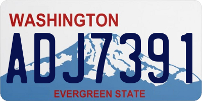 WA license plate ADJ7391