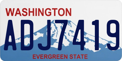 WA license plate ADJ7419