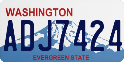 WA license plate ADJ7424