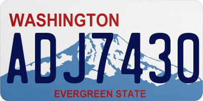 WA license plate ADJ7430