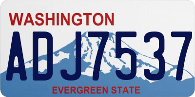 WA license plate ADJ7537