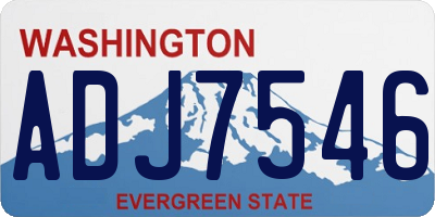 WA license plate ADJ7546