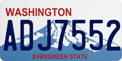 WA license plate ADJ7552