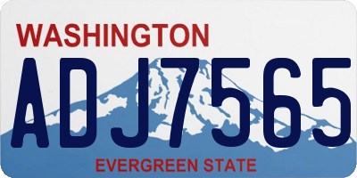 WA license plate ADJ7565
