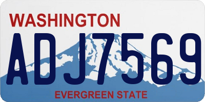 WA license plate ADJ7569