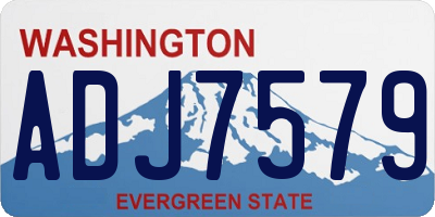 WA license plate ADJ7579