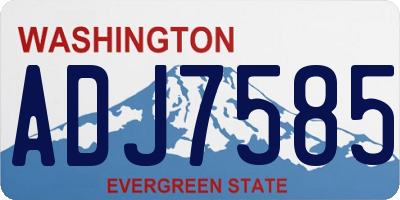 WA license plate ADJ7585