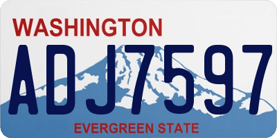 WA license plate ADJ7597