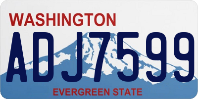 WA license plate ADJ7599