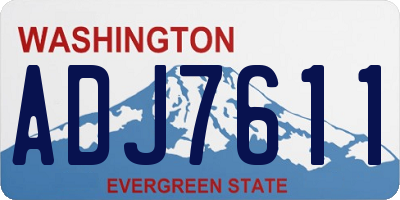 WA license plate ADJ7611