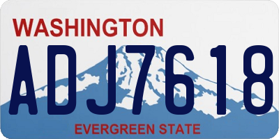 WA license plate ADJ7618