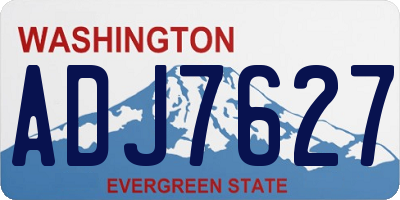 WA license plate ADJ7627