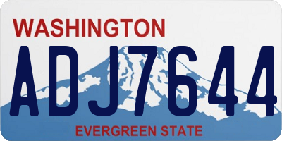 WA license plate ADJ7644