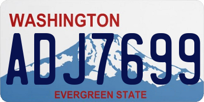 WA license plate ADJ7699