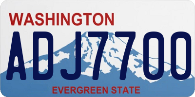 WA license plate ADJ7700
