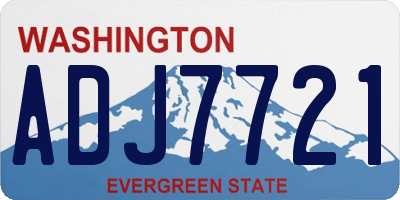 WA license plate ADJ7721