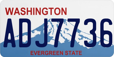 WA license plate ADJ7736