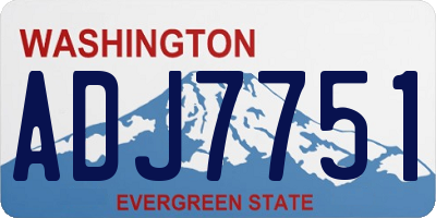 WA license plate ADJ7751