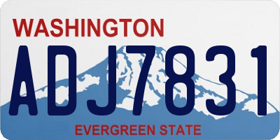 WA license plate ADJ7831