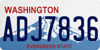 WA license plate ADJ7836