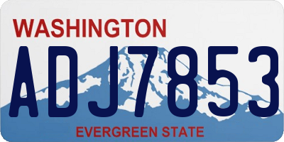 WA license plate ADJ7853