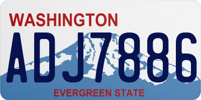 WA license plate ADJ7886