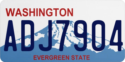 WA license plate ADJ7904