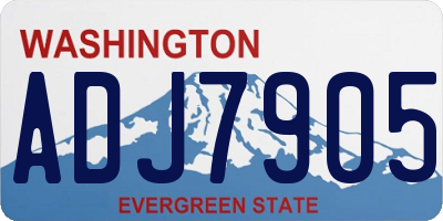 WA license plate ADJ7905