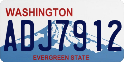 WA license plate ADJ7912