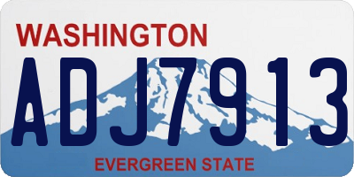 WA license plate ADJ7913