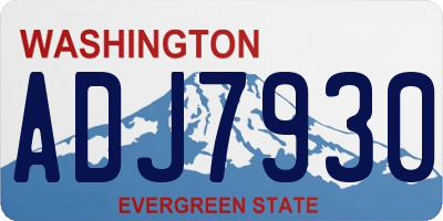 WA license plate ADJ7930