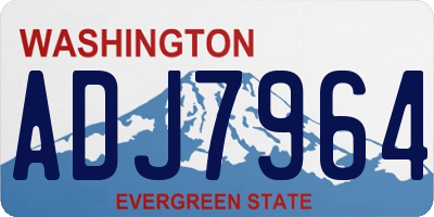 WA license plate ADJ7964
