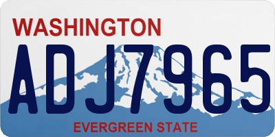 WA license plate ADJ7965