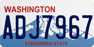 WA license plate ADJ7967