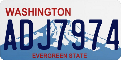 WA license plate ADJ7974
