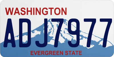 WA license plate ADJ7977