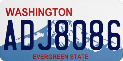 WA license plate ADJ8086