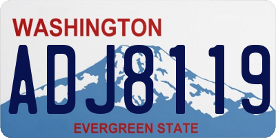 WA license plate ADJ8119