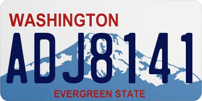 WA license plate ADJ8141