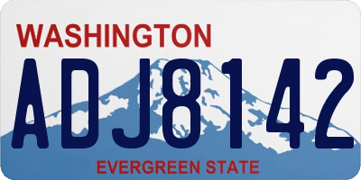 WA license plate ADJ8142