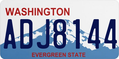 WA license plate ADJ8144