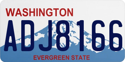 WA license plate ADJ8166
