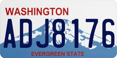 WA license plate ADJ8176