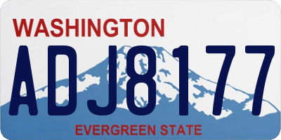 WA license plate ADJ8177