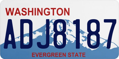 WA license plate ADJ8187