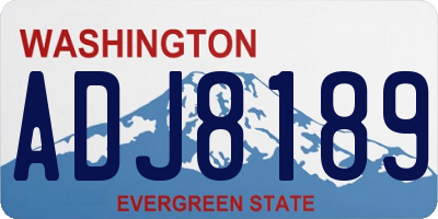 WA license plate ADJ8189